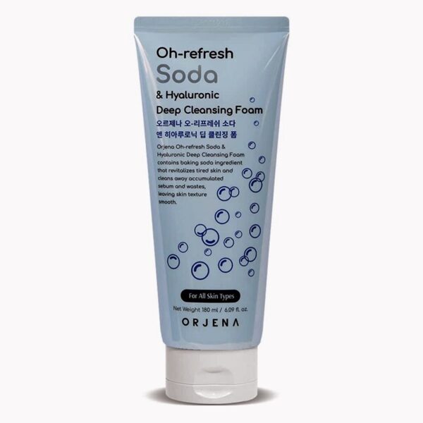 Orjena Oh-Refresh Soda & Hyaluronic dziļi attīrošas putas sausai sejas ādai, 180ml